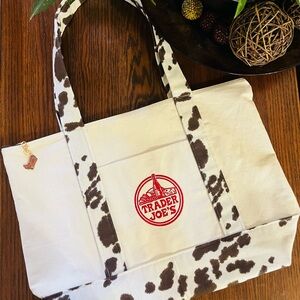 White and Brown Tote Bag